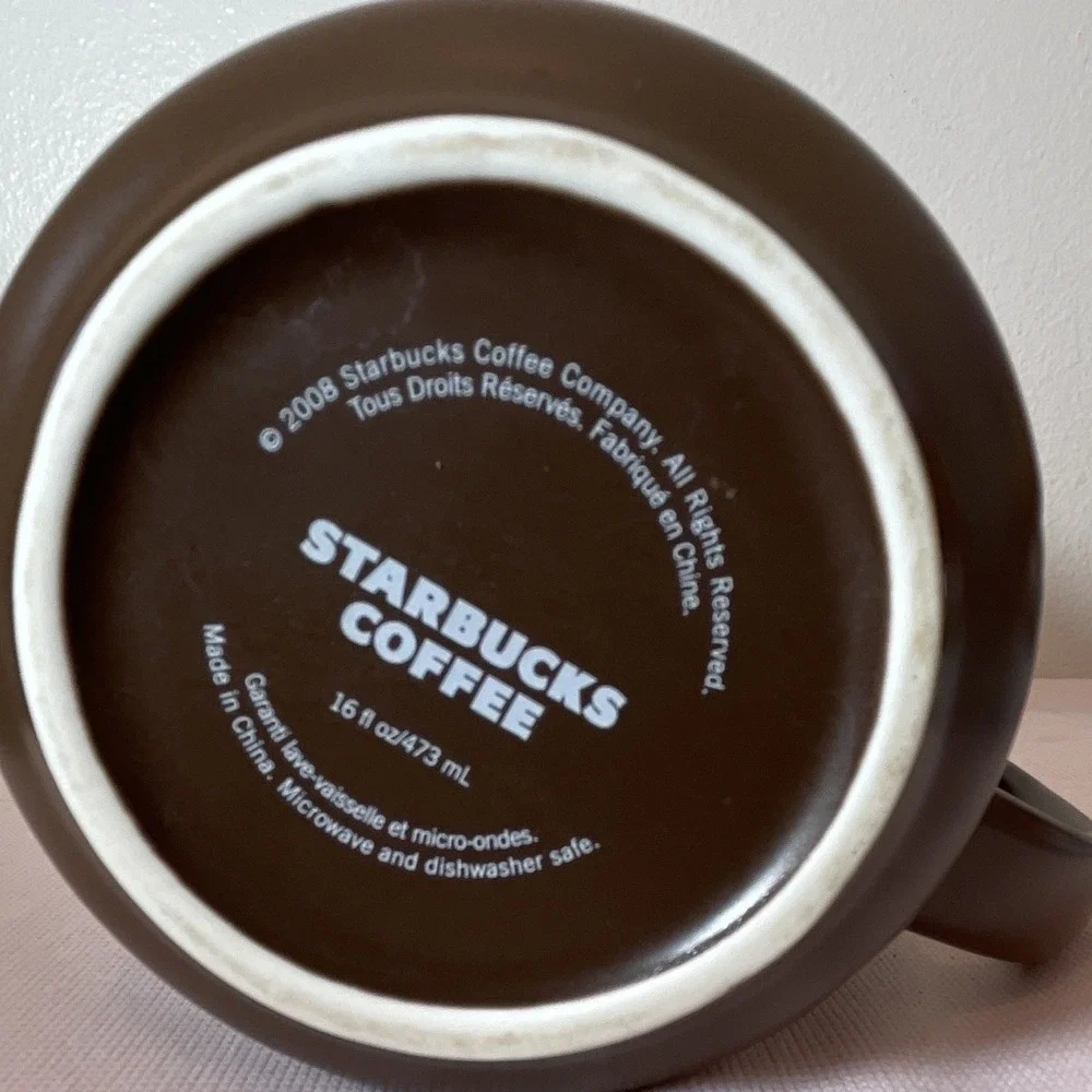 Starbucks Brown & White Advertising Mug Pike Place Market Seattle 2008